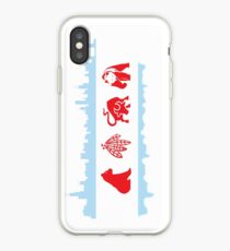 Vinilo o funda para iPhone Bandera de Chicago con Skyline y equipos
