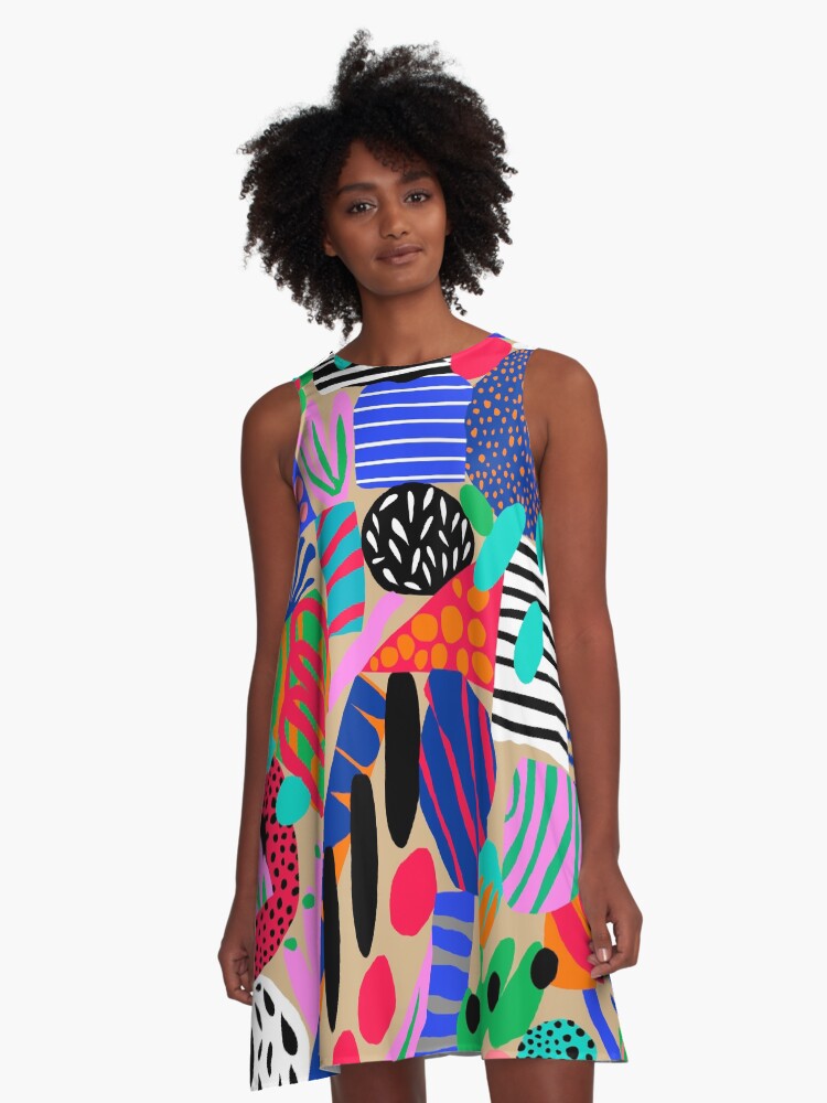 Thumbnail 1 of 4, A-Line Dress, Space Garden designed and sold by marceloromero.