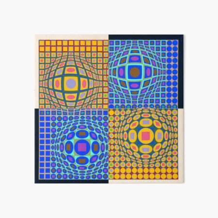 Stained Glass, Op Art. Victor #Vasarely, was a Hungarian-French #artist, who is widely accepted as a #grandfather and leader of the #OpArt movement Art Board Print