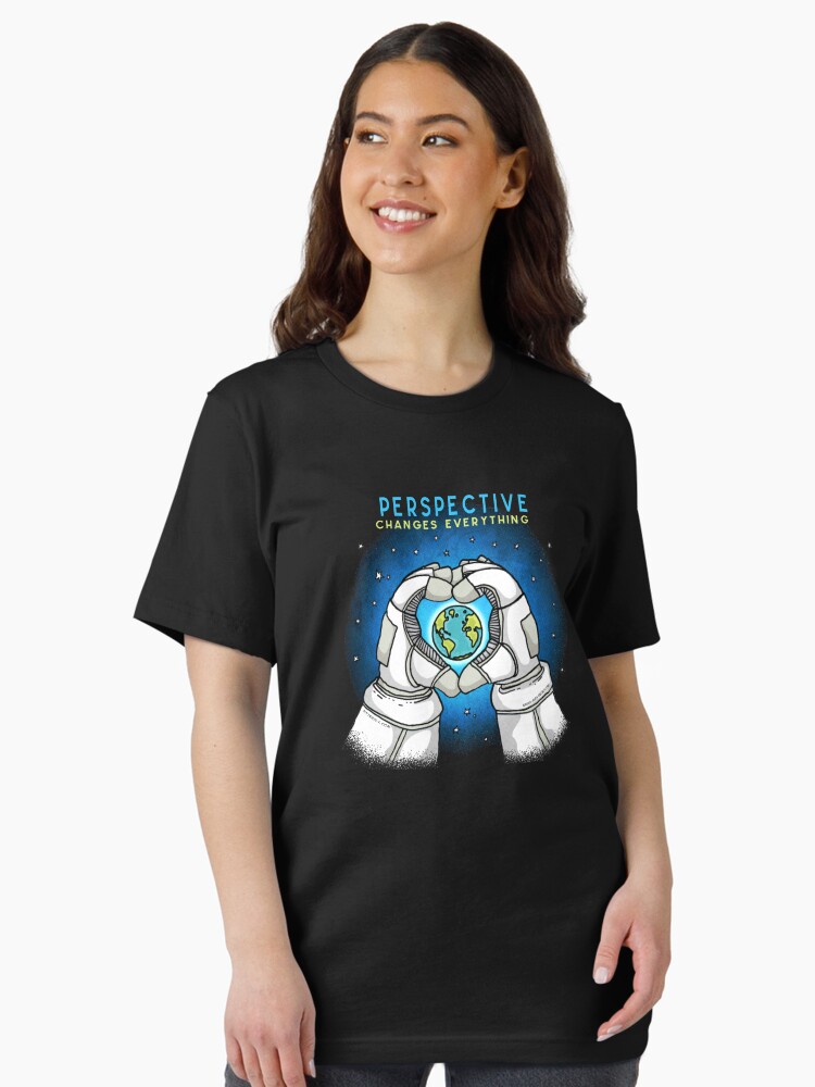 Thumbnail 2 of 7, Essential T-Shirt, Astronaut Loves Earth - Perspective Changes Everything designed and sold by jitterfly.