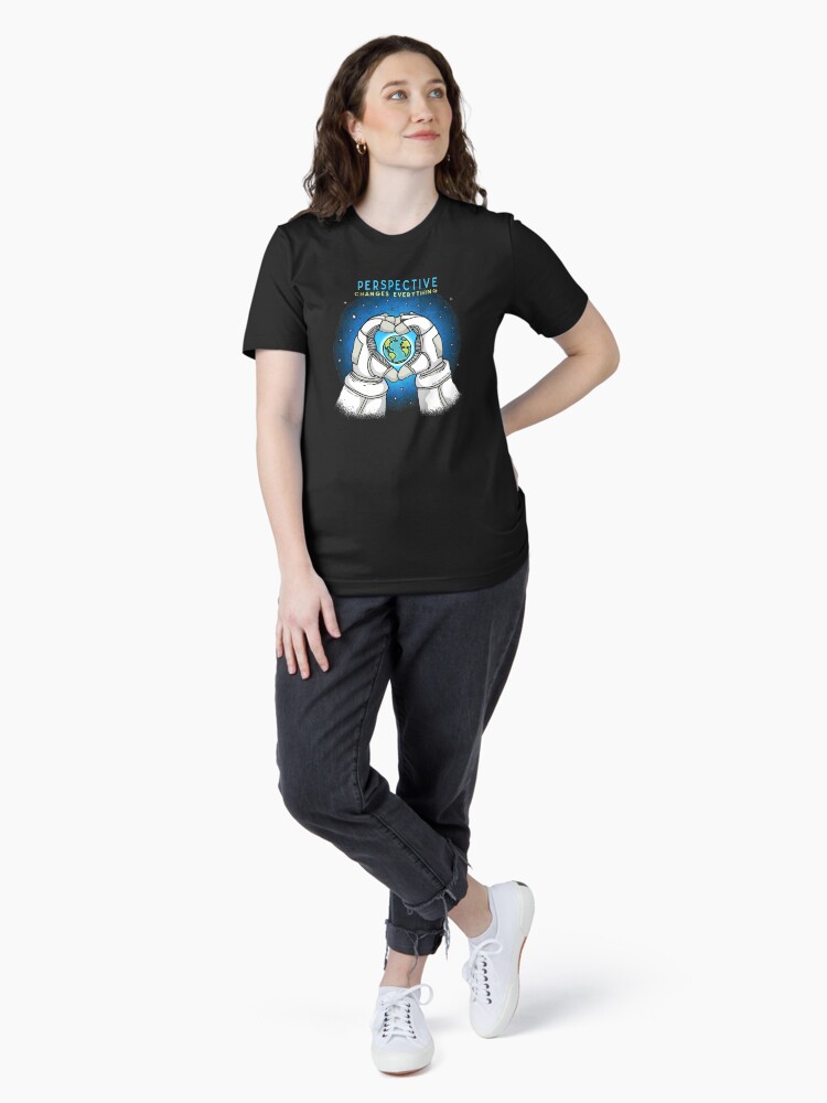 Thumbnail 4 of 7, Essential T-Shirt, Astronaut Loves Earth - Perspective Changes Everything designed and sold by jitterfly.