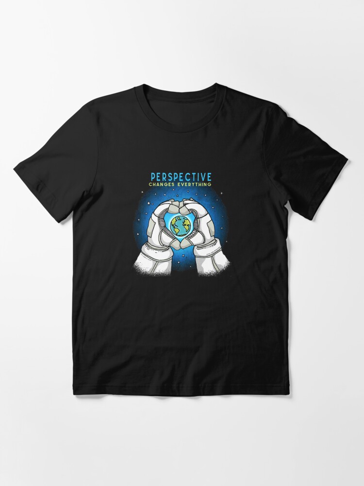 Thumbnail 3 of 7, Essential T-Shirt, Astronaut Loves Earth - Perspective Changes Everything designed and sold by jitterfly.