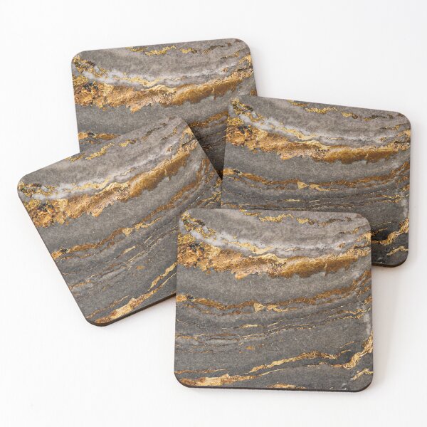 Item preview, Gray and Gold Textured Marble designed and sold by KA DESIGNS.