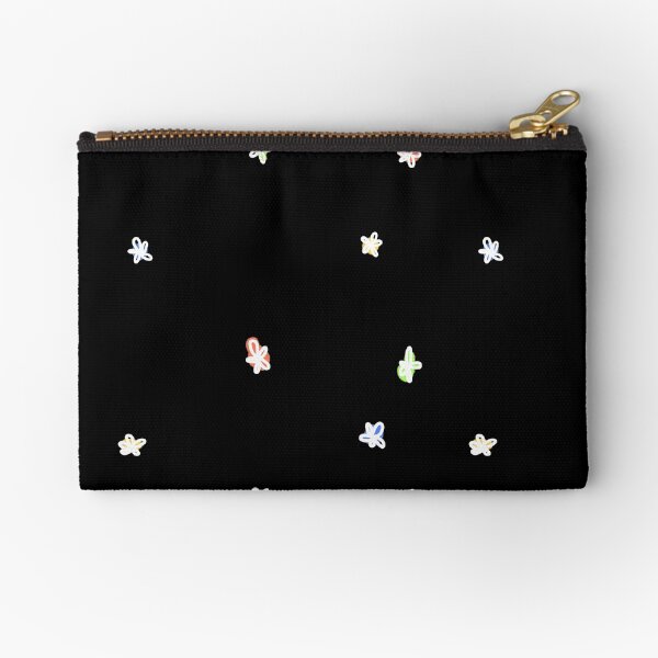 flower doodlies - white Zipper Pouch