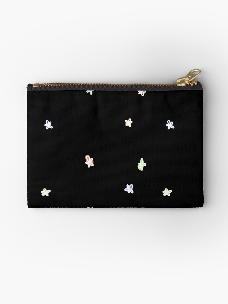 Thumbnail 1 of 4, Zipper Pouch, flower doodlies - white designed and sold by Jimmies.
