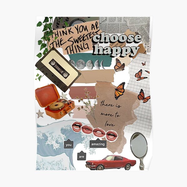 Grunge Collage Wall Art Redbubble