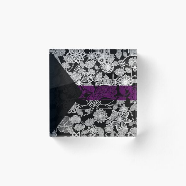 Flight Over Flowers of Fantasy - Demisexual Pride Flag Acrylic Block