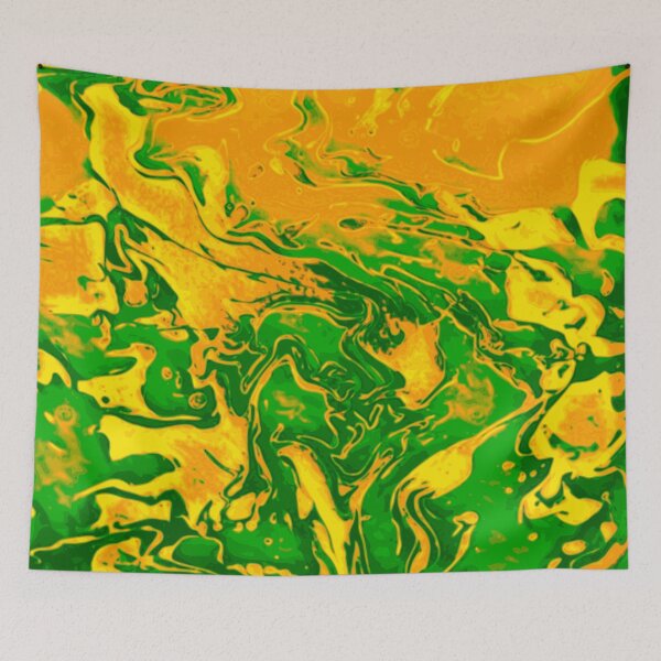 Item preview, Dawn - orange gold and green gradient swirls designed and sold by JaycraveDesigns.