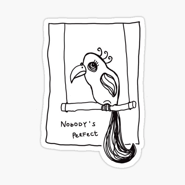 Papagei auf der Schaukel Nobody´s perfect Sticker