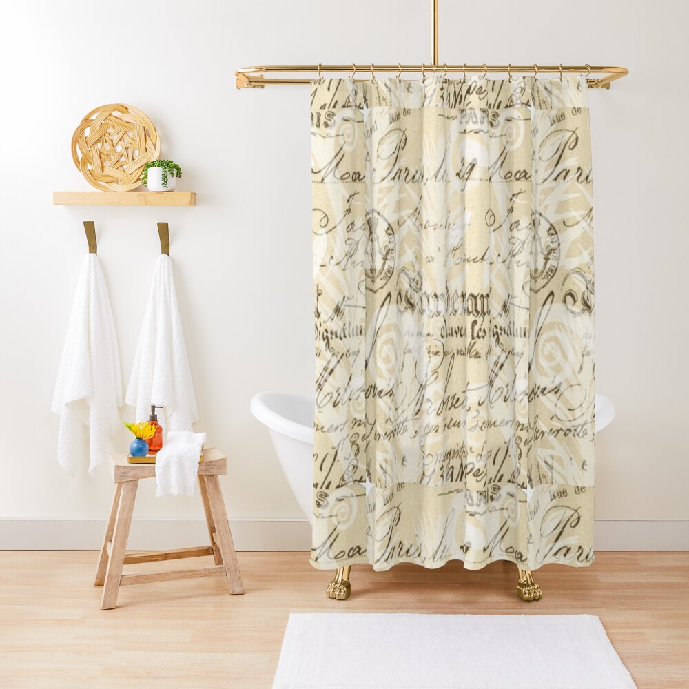 "French Writing" Shower Curtain for Sale by chakragyspsy Redbubble