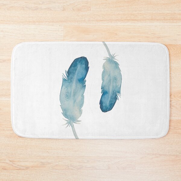 Item preview, Wanderlust watercolor blue boho feathers watercolor painting designed and sold by Bloomery Decor.