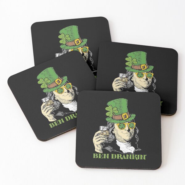 Item preview, Ben Drankin wearing green Leprechaun hat in Shamrock Sunglasses Funny St Patricks Day President designed and sold by alenaz.