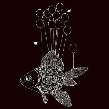 Artwork thumbnail, Flying Fish (White Print) by Mathildashop