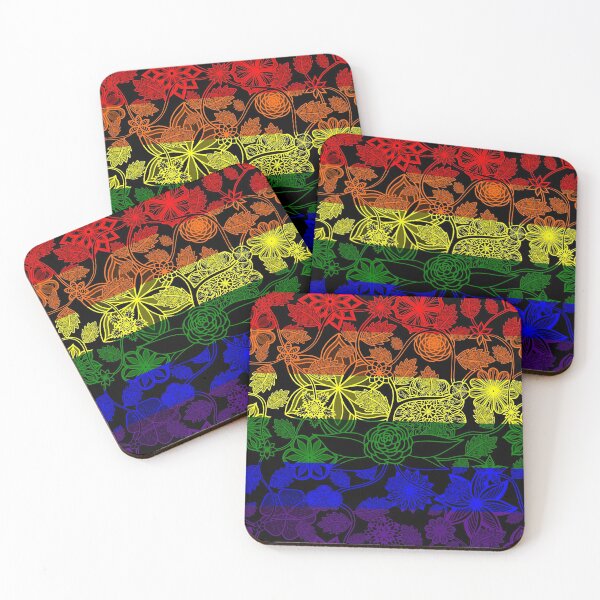 Item preview, Flight Over Flowers of Fantasy - LGBTQ Pride Flag designed and sold by StephOBrien.