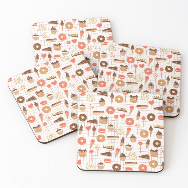 Item preview, Cute Sweets, Pies, Cakes, Donuts, Eclairs and Pancakes in red and brown designed and sold by kapotka.