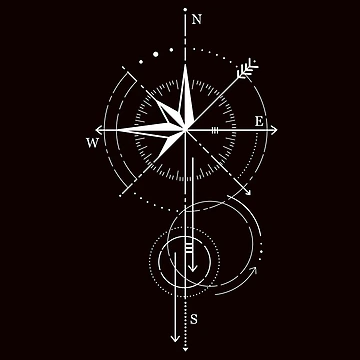 Artwork thumbnail, Compass (White Print) by Mathildashop