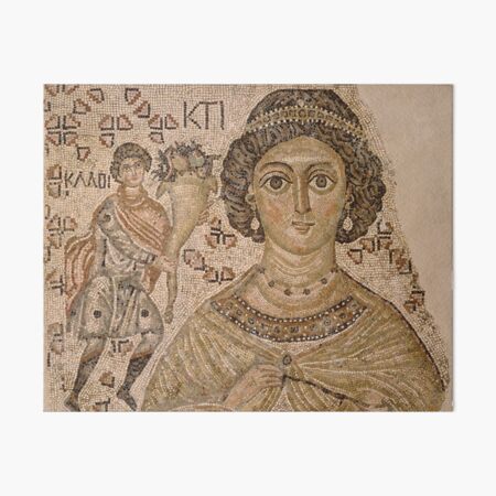 Fragment of a Floor Mosaic with a Personification of Ktisis, 500–550. Art Board Print
