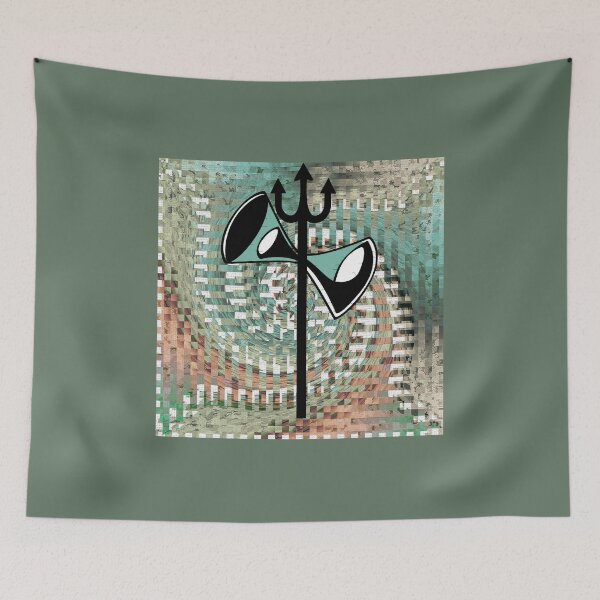 Item preview, Lord shiva instrument damru and weapon trishula and abstract background designed and sold by hutofdesigns.