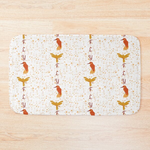 Item preview, Fly orange bird Memphis paint splurge design designed and sold by Jacinda  Collins.