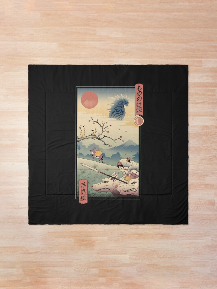Alternate view of Wolf Princess Ukiyo e Comforter