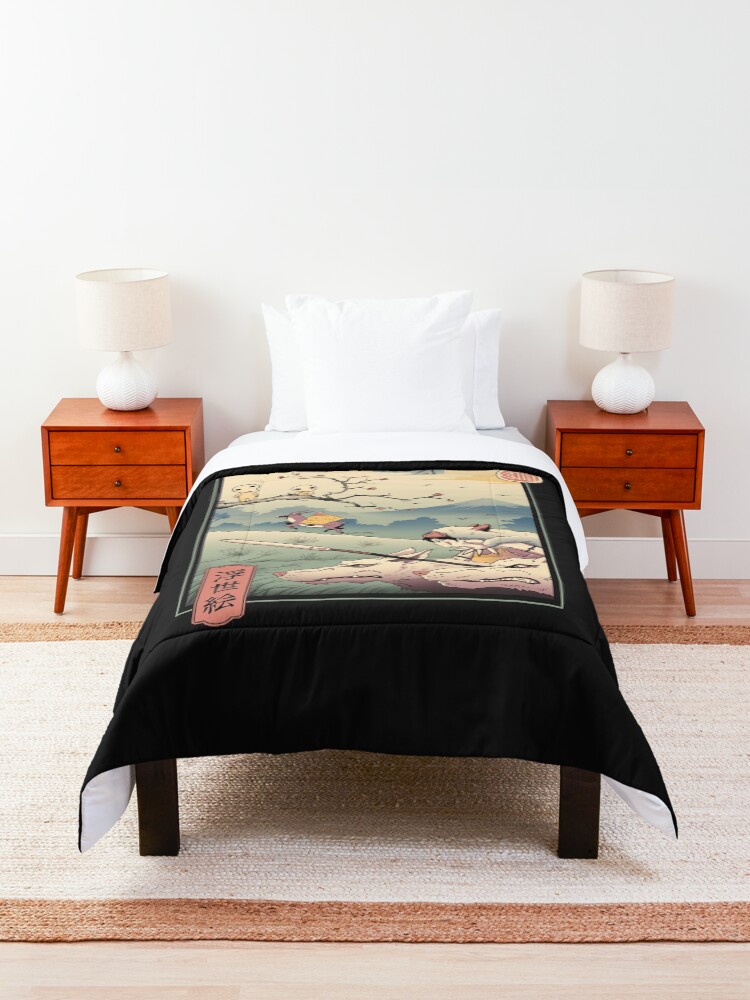 Alternate view of Wolf Princess Ukiyo e Comforter