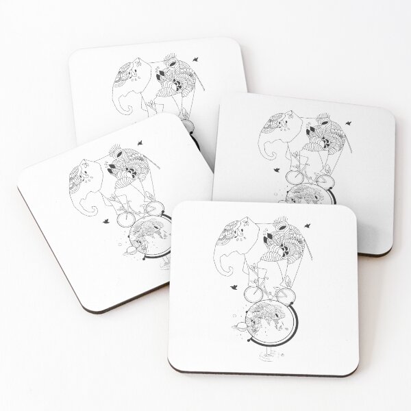 Item preview, Elephant on Tour (Black Print) designed and sold by Mathildashop.