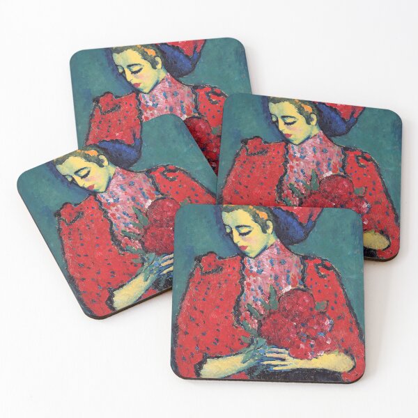 Item preview, Alexej von Jawlensky - Young Girl with Peonies designed and sold by ArtExpression.