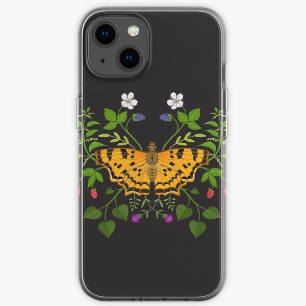 Butterfly with berries iPhone Soft Case