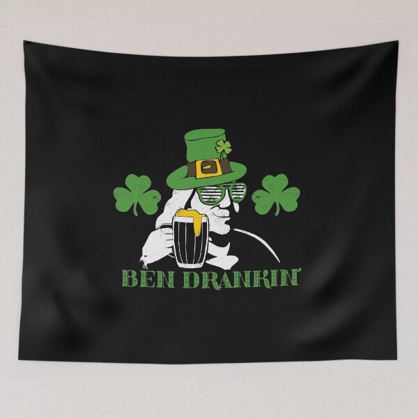 Item preview, Ben Drankin Beer Lover Party Hard in Leprechaun hat in Shamrock Sunglasses Funny St Patricks Day Green Lucky Clover Leaves  designed and sold by alenaz.