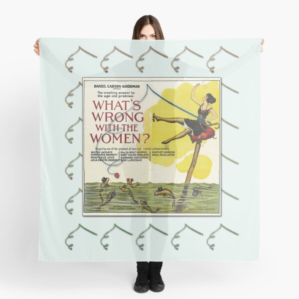 Vintage Fun Flapper Fishing Design Featuring 'What's Wrong With The Women?' Scarf