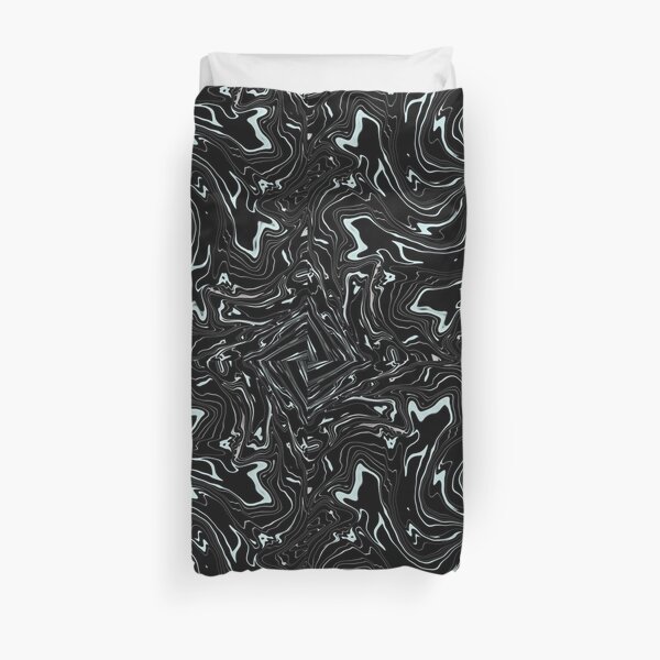 Black Tide Digital paint pour marble Duvet Cover