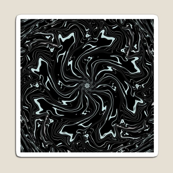 Black Tide Digital paint pour marble Magnet