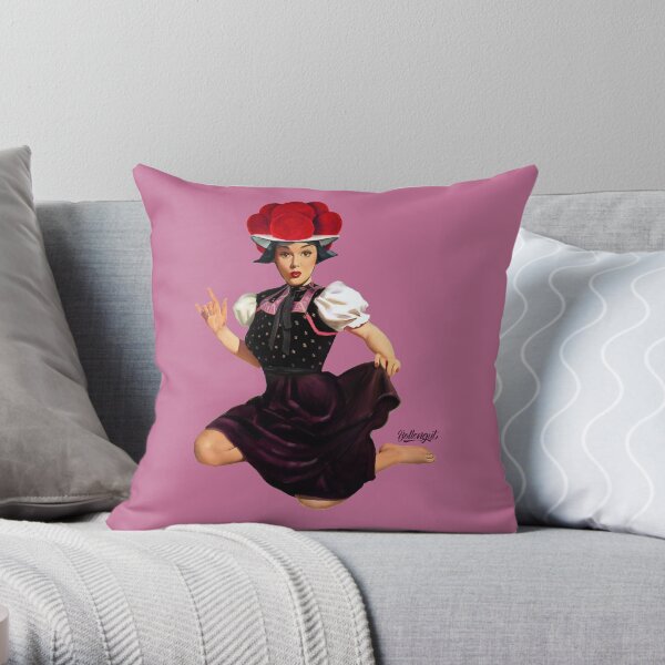 Schwarzwaldmädel Pin-up Franzi mit Bollenhut Dekokissen