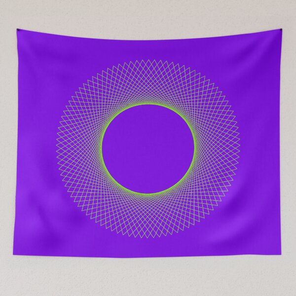 Item preview, Curve Stitching in a circle, green on purple designed and sold by Raymond Gilford.