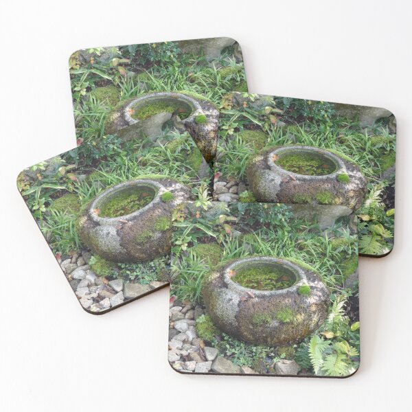 Item preview, Moss covered pot in a Japanese garden designed and sold by cuisinecat2.