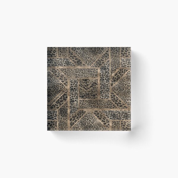 Leopard Fur Texture Geometric Pattern Acrylic Block