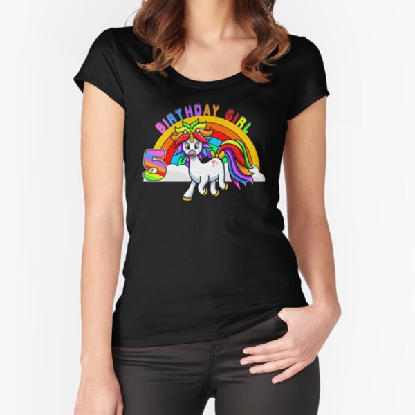 5 Year Old Girl Birthday Gift Unicorn Toddler Raglan 3//4 Sleeve Baseball Tee