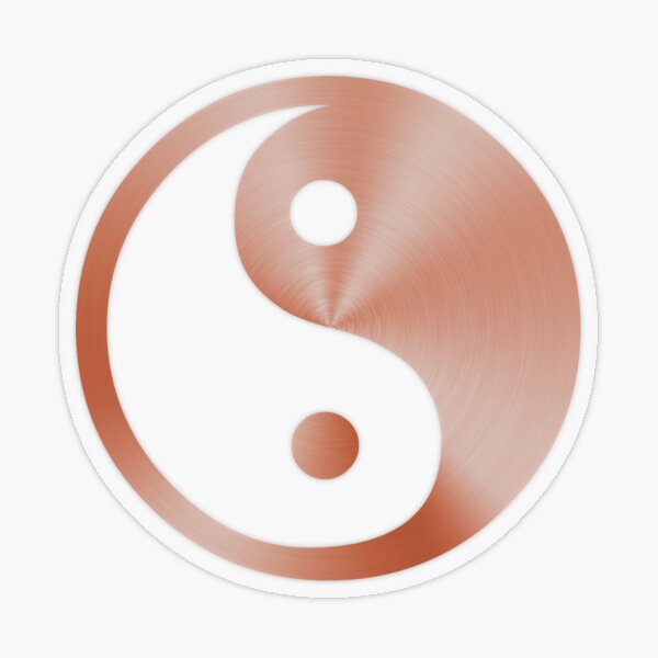 Artistic yin yang in rose gold look Transparent Sticker