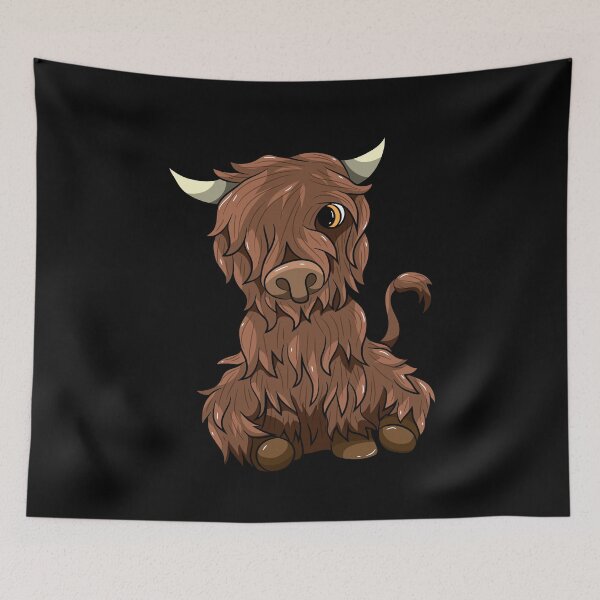 Item preview, Cute Highland Cow Kawaii Cartoon Style designed and sold by BornDesign.