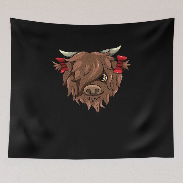 Item preview, Cute Highland Cow Kawaii Cartoon Style designed and sold by BornDesign.
