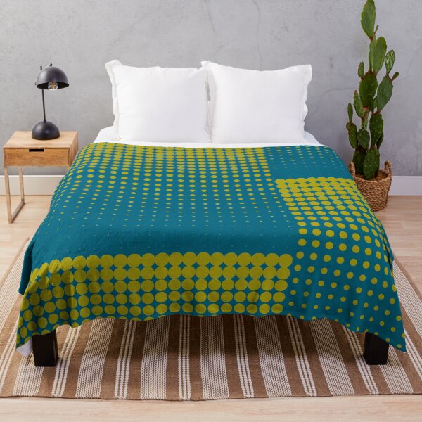 Item preview, Modern techno shrinking polka dots cerulean blue and gold designed and sold by aapshop.