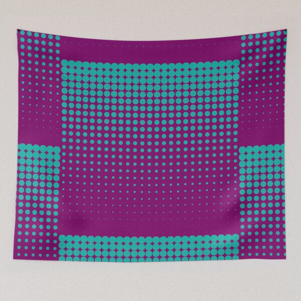 Item preview, Modern techno shrinking polka dots opal and strong fuchsia designed and sold by aapshop.