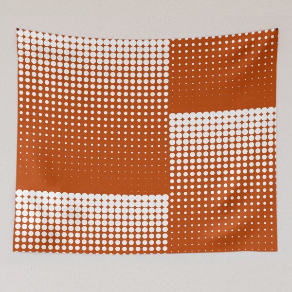 Item preview, Cool modern techno shrinking polka dots white on mahogany designed and sold by aapshop.