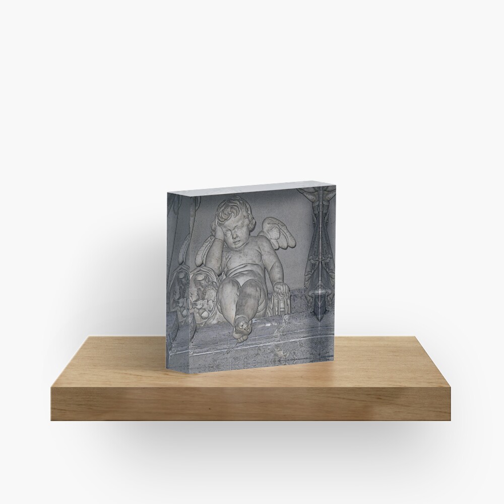France. Amiens. Amiens Cathedral. Weeping Angel. Acrylic Block