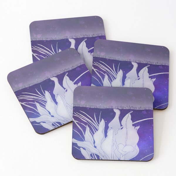 Item preview, Midnight Lilies with distressed blue and purple and stars designed and sold by WatersEdgeGal.
