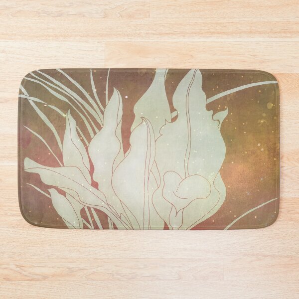 Item preview, Midnight Lilies with distressed orange and green and stars designed and sold by WatersEdgeGal.