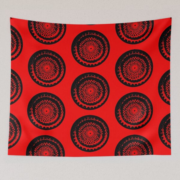 Item preview, Red and black abstract circle painting. designed and sold by jaggerstudios.