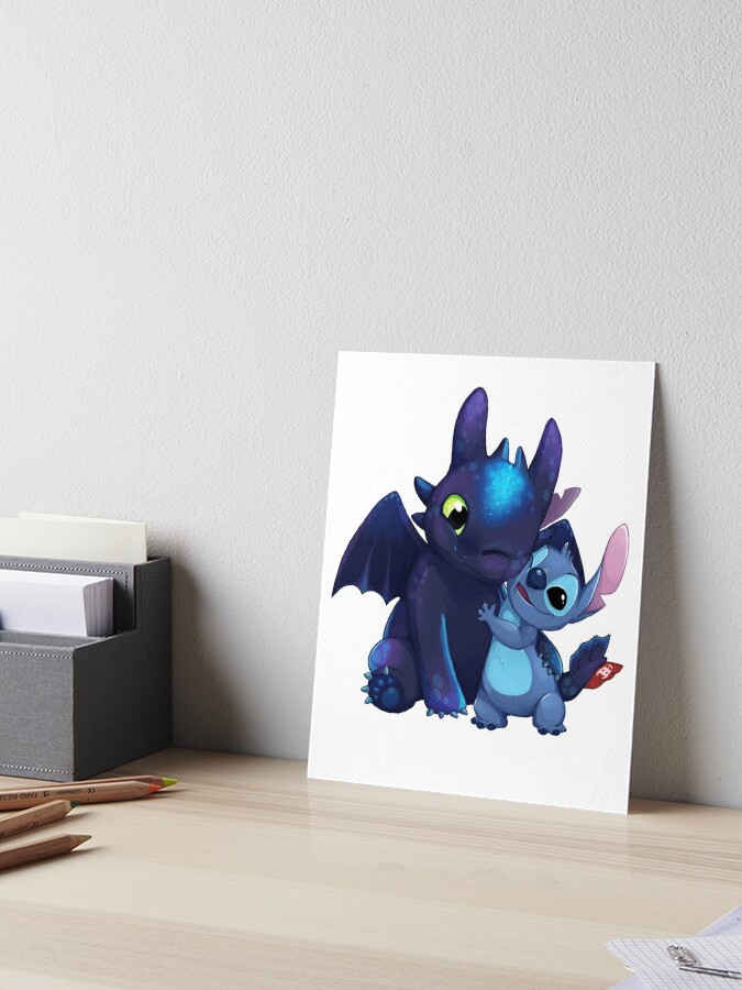 Stitch et Krokmou Art Board Print