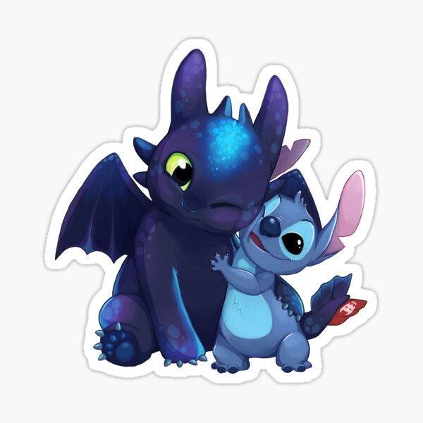 Item preview, Toothless and Stitch - Adorable Fan Art designed and sold by --Myia--.