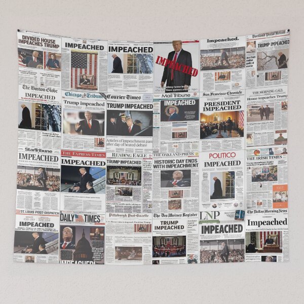 Item preview, Trump Impeached Headlines designed and sold by Montage-Madness.